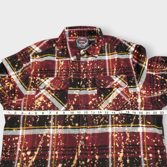 Angry Minnow Brushed Flannel Red Plaid Shirt Sz Lg "Money can't buy happiness" - Picture 9 of 12